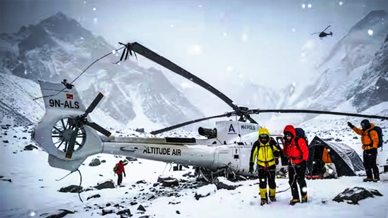 এভারেস্টে আটকে পড়া আরোহীদের উদ্ধারে গিয়ে বিধ্বস্ত হেলিকপ্টার এভারেস্টে আটকে পড়া আরোহীদের উদ্ধারে গিয়ে বিধ্বস্ত হেলিকপ্টার