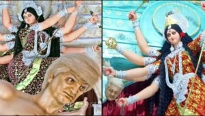 পশ্চিমবঙ্গের পূজামণ্ডপে ‘অসুর’ রূপে ট্রাম্প-শাহবাজ