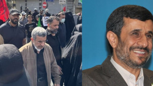 খামেনির শোকযাত্রায় উপস্থিত আহমাদিনেজাদ, মৃত্যুর গুঞ্জনের অবসান