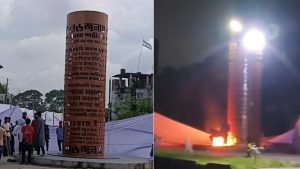 দেশের প্রথম জুলাই স্মৃতিস্তম্ভে অগ্নিসংযোগের চেষ্টা