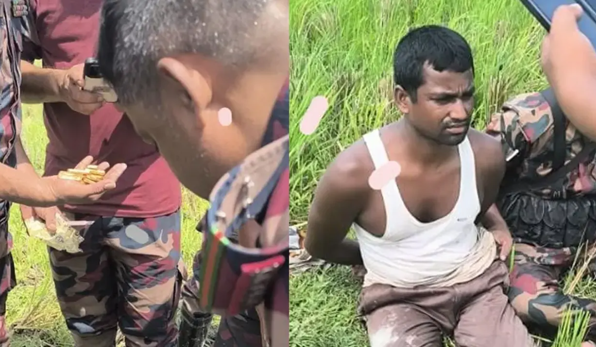 ধানক্ষেত থেকে উদ্ধার ২ কোটি টাকার স্বর্ণ, আটক ১