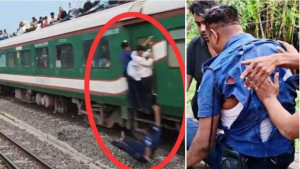 চলন্ত ট্রেন থেকে ছিটকে পড়ে অল্পের জন্য প্রাণে বাঁচলেন পুলিশ সদস্য