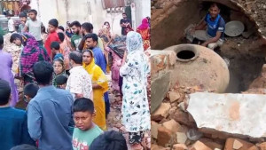 নারায়ণগঞ্জে প্রাচীন মটকা উদ্ধার, গুপ্তধনের আশায় এলাকাবাসী